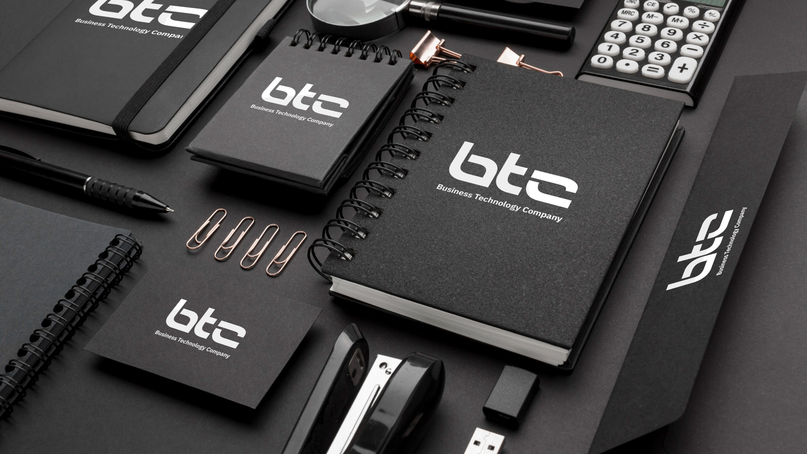 BTC black stationery set