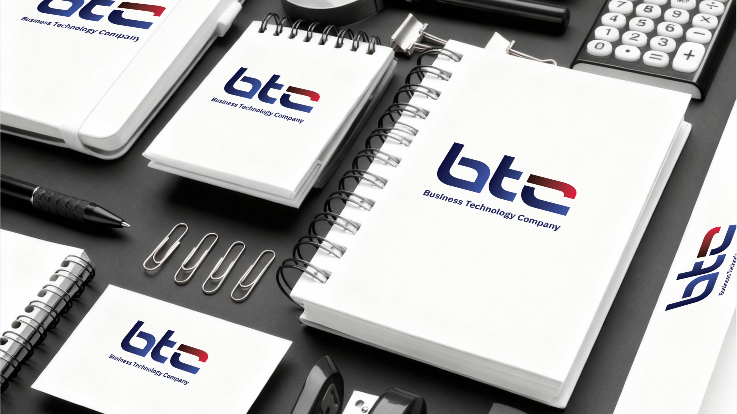 BTC white stationery set